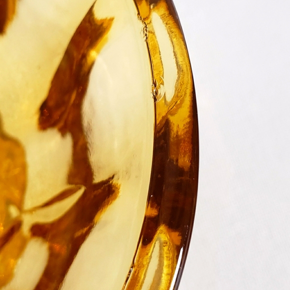 Vntg Anchor Hocking Amber Fairfield Covered Candy Jewelry Trinket - Picture 5 of 6